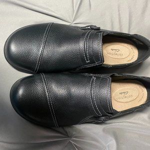 Clark shoes black, size 10, worn once